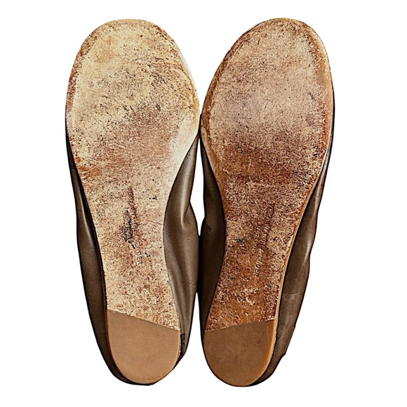 VERA WANG Lavender "Lillian" Pewter Leather Ballet Flats Shoes Size US 10 - Picture 12 of 13